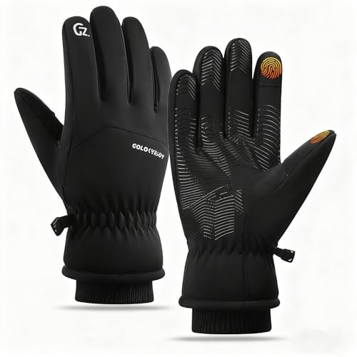 CaiTang Guanti Invernali Uomo Donna, Antivento Guanti Termici Touchscreen Invernali, guanti da Caldi Sportivi per Moto, Bici, Corsa, guida, Sci, Snowboard, Alpinismo