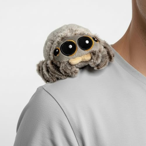 ZonHoriz Magnetic Spider Plush, 4.33'' Cute Mini Jumping Spider Plushie, Soft Stuffed Animal for Kids & Decorations