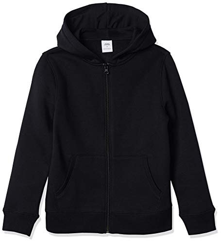 Amazon Essentials Jungen Fleece-Kapuzenpullover mit Reißverschluss, Schwarz, 10 Jahre