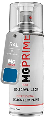 MG PRIME RAL 5017 Azul tráfico/Traffic blue satinado Bote de spray acrílico de 2 componentes aerosol 400 ml de secado rápido
