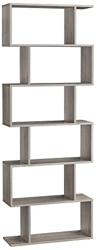 VASAGLE Bücherregal, Regal mit 6 Ebenen, 24 x 70 x 191,6 cm, Standregal, Büroregal, freistehend, Dekoregal, zur Präsentation, modern, für Wohnzimmer, Schlafzimmer, Büro, Greige LBC061M01