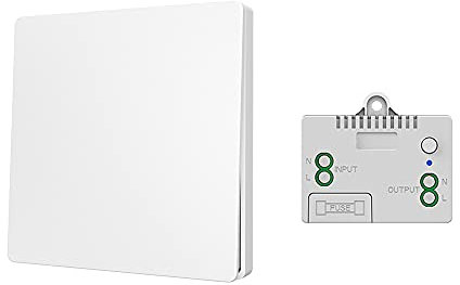 Kit interruttore wireless autogenerante, senza fili, senza batteria, illuminazione con telecomando wireless ed elettrodomestici, impermeabile e sicuro. (1 to 1)