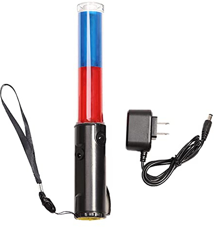 Candeon Bacchetta per segnaletica stradale da 26 cm - LED Segnale di Sicurezza Stick Bastone luminoso da concerto, con modalità lampeggiante, cordino per cinturino da polso, finitura arancione(Rosso)