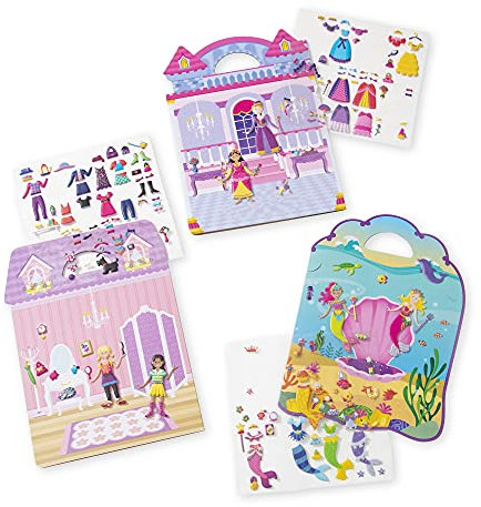 Melissa & Doug 3-Pack Återanvändningsbara Puffy-klistermärken - Kostymer, Prinsessa Och Sjöjungfru