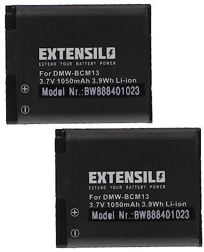 EXTENSILO 2X Akku kompatibel mit Panasonic Lumix DMC-TZ60, DMC-TZ61, DMC-ZS100K, DMC-ZS30 Kamera (1050mAh, 3,7V, Li-Ion)