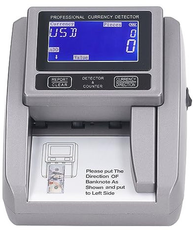 Kleiner Geldzählautomat für Kommerzielle Nennwerte für Banken und Geschäfte | Hocheffiziente Geldscheinzählmaschine (EU-Stecker)