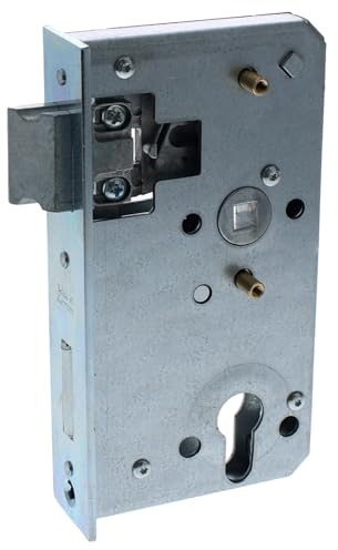 ToniTec Schloss für Einschweisskasten, Dorn 60 mm PZ 72 mm, Stulp 167x33 mm verzinkt für Metalltore geeignet