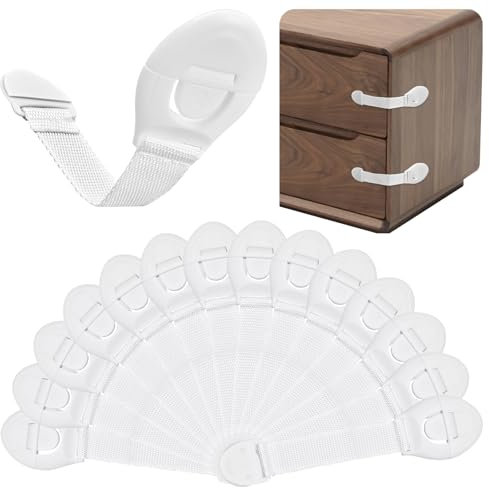 Wantli 14 x Kindersicherung Für Schrank Und Schubladen, Schranksicherung Zum Kleben Für Baby Und Kind, Schubladensicherung, Schrankschloss Ohne Bohren, Für Möbel, Küche, Kleiderschrank Usw