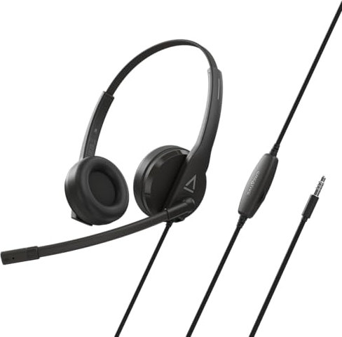 Creative HS-230 - Auriculares intrauditivos USB de 3,5 mm con micrófono con cancelación de Ruido, Control de Volumen y Silencio, conectar y Usar para videollamadas