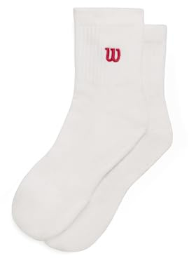 Wilson Quarter Top Calzini, Realizzati In Tessuto Resistente, Offrono Una Vestibilità Comoda, Con Caratteristiche Funzionali E Un Design Elegante, Colore: Bianco Brillante/Infrarosso, Taglia: S