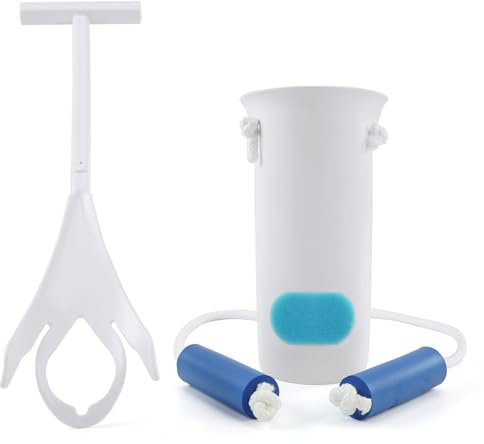 Kekoy 2 in 1 Kit Infila Calze per Anziani, Aiuto a Indossare Calze per Gravide e Persone Immobili (Blu 10,2 cm)