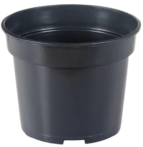 Muddy Hands Black Plastic Plant Pots Small Large Outdoor Garden Round Flower Herb Planters (Made from 100% Recycled Plastic) (2, 15 Litre)