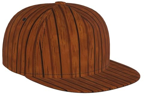 Casquette de baseball à bord plat – Motif bois marron imprimé unisexe casquette de papa élégante chapeau réglable, pour homme et femme