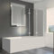Jaxguom Pannello doccia per vasca da bagno, 120 x 140 cm, 3 pezzi, pieghevole, con vetro di sicurezza ESG da 6 mm, per vasca da bagno e doccia, in vetro trasparente