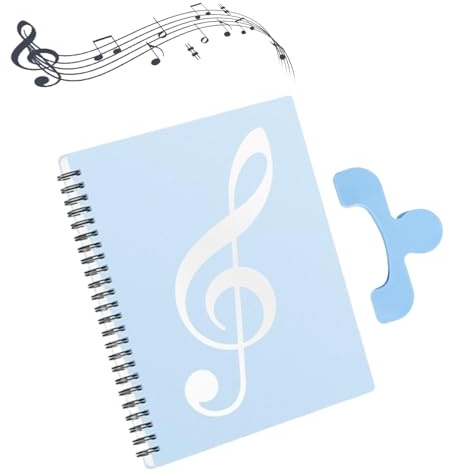 Carpeta De Partituras A4, Carpeta Notas Musicales, Carpeta Para Partituras De Coral, Carpeta Fundas Plastico A4 Musical Con 1 Clip, Almacenamiento De Partituras, Carpetas Para Partituras (Azul)