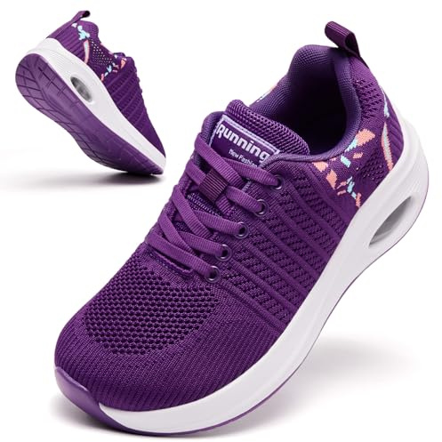 Myzmnk Womens Wide Fit Trainers Arch Support Orthopedic Shoes | Arch Support Air Cushion Comfortable Running Shoes Breathable Mesh Non Slip Gym Sneakers