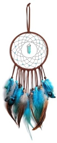 YUVKIN Atrapasueños Artesanal para Decoración del Hogar Ornamento Hecho a Mano con Plumas Naturales y Energía Positiva