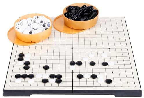 Engelhart-250414 – Gioco del Go da Viaggio – Goban Magnetico Pieghevole 36 × 36 cm – Scomparto – 361 Pietre Incluse – Classico Gioco di Strategia Giapponese