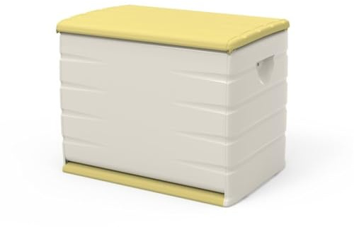 Recamania Baúl de Almacenamiento Multiusos 260 litros | Baúl para Exterior e Interior - 80 cm | Amarillo