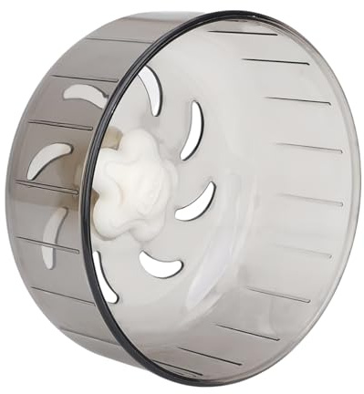 Huba Rueda de ejercicio para hámster de 13 cm, rueda silenciosa de acrílico gris