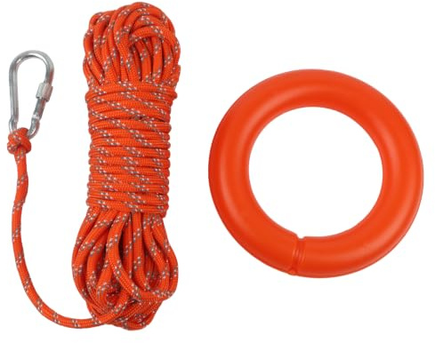 6 mm orange marin simrep (20 m) flätad, reflekterande polypropylenankare och förtöjningsrep, flytbart, UV-resistent, lätt, för båtliv, fiske, camping, räddningskoppel