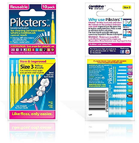 Piksters Interdentalbürsten 10 Stück gelb, 0,60mm, 6er Vorteilspack (6x 10 Stück)