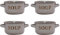 Set of 4 Ceramic Grey Stoneware Soup Bowl Dishes with Handles