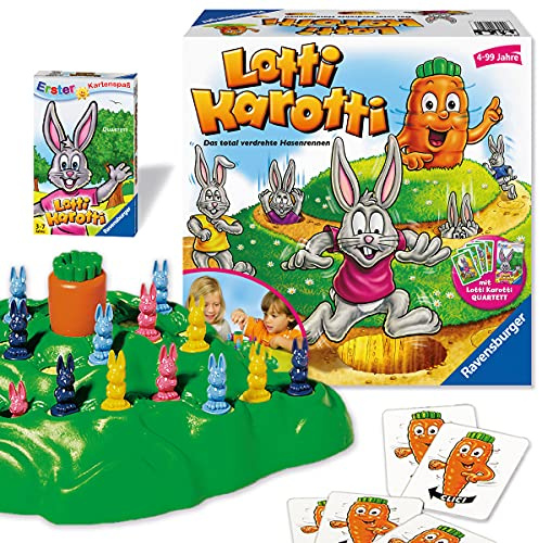 Ravensburger Lotti Karotti Plus Quartett Kartenspiel, Gesellschaftsspiel für Kinder ab 4 Jahren und Erwachsene, 2-4 Spieler, [Exklusiv bei Amazon] - Geburtstagsgeschenke