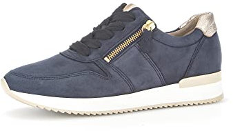 Gabor Damen Low-Top Sneaker, Frauen Halbschuhe,Wechselfußbett,Best Fitting,schnürschuhe,schnürer,straßenschuhe,Blue/Puder,40.5 EU / 7 UK