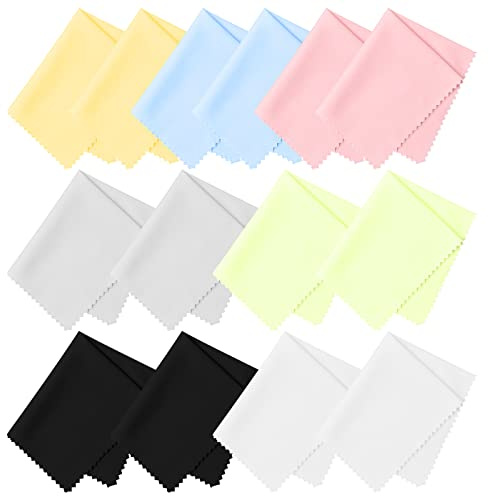 14 Pezzi Panni per Pulizia Occhiali, 15x18cm Microfibra Panno di Pulizia, Multicolore Panno Occhiali da Vista, Panno Microfibra Schermo per pulire Occhiali Telefoni Cellulari Lenti Tablet Fotocamere