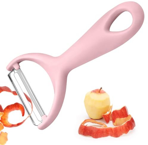 Pelador de manzanas; pelador de peras; pelador de frutas; pelador de verduras; pelador manual; utensilio de cocina; adecuado para pelar manzanas, peras, patatas, papaya, mango, pepino, rábano (rosa)