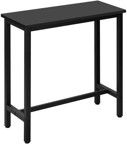 WOLTU Table de Bar Étroite et Haute 100x40x100cm, Table à Manger avec Structure en Métal, Robuste, Noir