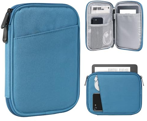 TiMOVO Funda 6-7 Pulgadas para eReader, Pavo Real Azul | Funda Protectora con Bolsillo para Paperwhite/Colorsoft Signature Edition/Oasis & Kobo eReaders