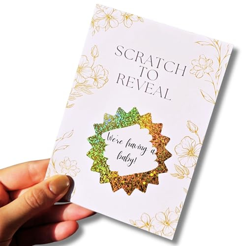 Set of 6 Pregnancy Announcement Cards with Envelopes | Scratch to Reveal Baby Announcement Ideas | Surprise Grandma or Big Sister Card | Grandad To Be or Big Sister To Be