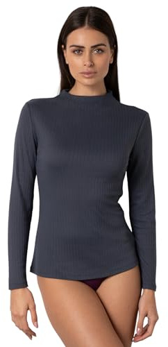 Lovable Maglia Manica Lunga con Collo Alto a Vulcano e Cuciture Piatte e Morbide in Costina - Maglieria Donna