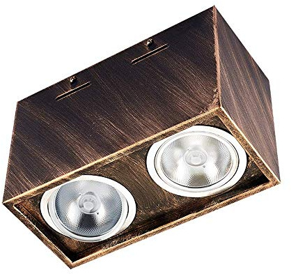 GUHPZA Faretto da Incasso Rettangolare Creativo Europeo retrò da Parete 5W7W, Faretto LED Semi-Incasso per Negozio di Abbigliamento, Ristorante, Lampada da Soffitto A