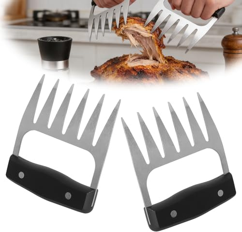 2 st köttklor pulled pork, pulled pork klor, pulled pork-gafflar rostfritt stål, pulled pork klor gafflar grilltillbehör män gåva äta klor för plockning fixering av kött för grillälskare
