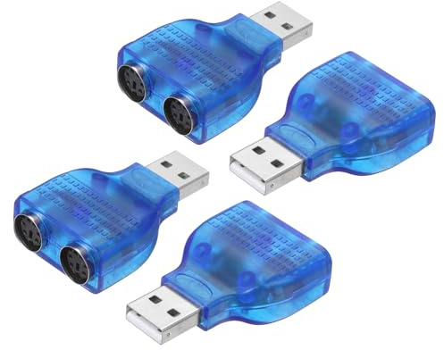 Nexarelle USB to PS/2 Adapter Plastic USB A Male to Dual PS/2 Female