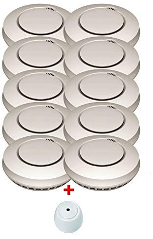 Aktion-Jeising Funk Rauchmelder 10 er Set GS559A - Hitzemelder - Brandmelder mit kostenlosem Wassermelder GS158