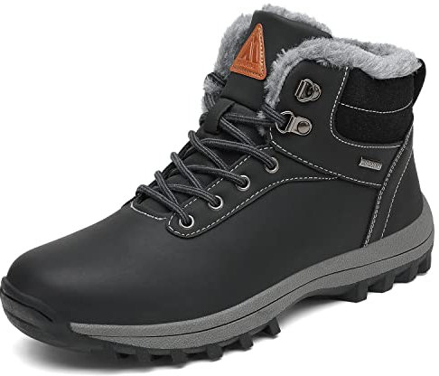 PASTAZA Warme Winterschuhe Herren Damen Winterstiefel Outdoor Winterboots Gefüttert Schneestiefel Schwarz 38
