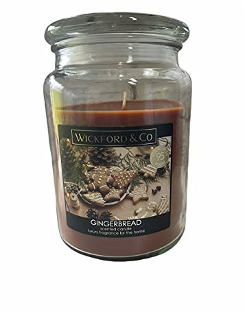 Luxury Scented Candle – Gingerbread - 18 Oz Jar with lid - up to 95 Hour Burn Time – (by Wickford & Co)