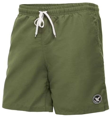 Ladeheid Bañador Hombre, Short de Natación con Secado Rápido, Forro de Malla Interior, Pantalón Corto con Bolsillos Laterales y Traseros, Cintura Elástica Ajustable LA40-129 (Verde Oscuro, M)