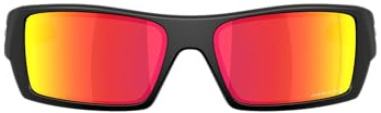 Oakley Gascan OO9014 Rectangular Sunglasses (Matte Black, Prizm Ruby)