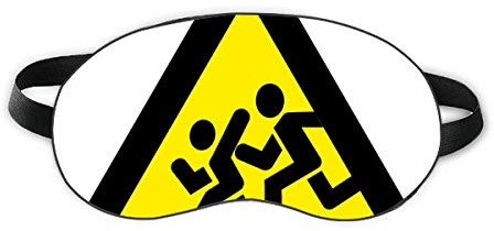 Warning Symbol Yellow Black Chase Prohibited Triangle Sleep Eye Shield Soft Night Blindfold Shade Cover