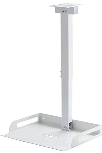Universal Beamer Halterung für die Decke/Wand, Tablett 35×22cm - Tragfähigkeit 5kg - Verstellbar 34-56cm, Kabelführung, Aluminium + Kohlenstoffstahl, Einzigartiges Design, Universelle Halterung