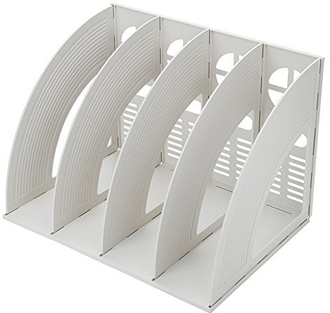 Schreibtisch Organizer 4 Fächer Stehsammler Büro Zeitschriftensammler Kunststoff Sortierablage Regal Abnehmbar Zeitungsständer Buchständer für Bibliothek Schule Office Home