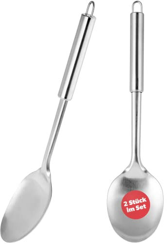 Cucchiaio da porto kadax fatto in acciaio inossidabile, cucchiaio di lattuga grande, 33 cm, davanti a riso, patate, aiutanti della cucina con manico ovale, cucchiaio, lavastoviglie, argento