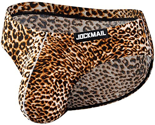 Faringoto Sous-vêtements Maillot de bain pour homme à imprimé léopard Jockstrap Slip, léopard, M