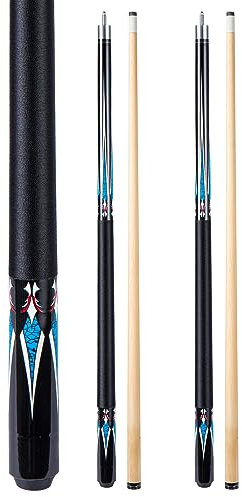 Sinsilvie 58 19 20 oz Pool Queue with 13mm Tip, Set of 2,Schwarz oder Weiß,1/2 Maple Queue Sticks Pool Cue,Billard Queue für Männer und Frauen. (2*Black 20 oz)