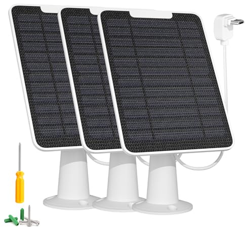 Caricatore per pannello solare compatibile con fotocamera Arlo Essential Spotlight/XL, caricatore per pannello solare Arlo Essential da 5 W, impermeabile IP65, cavo micro USB da 3 m e montaggio a
